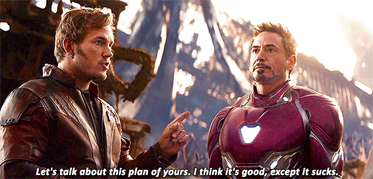 avengers, "let's talk about this plan of yours. it's good, except it sucks"