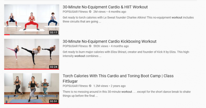 PopSugar Fitness Youtube Account