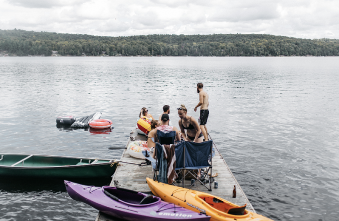 friends at a cottage, september