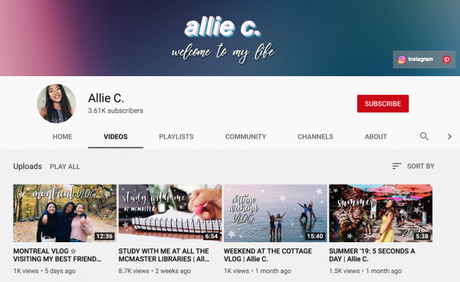 allie c youtube