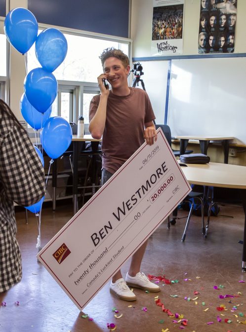 Canada's Luckiest Student winner Ben Westmore