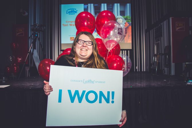 Canada's Luckiest Student winner Tori Watson