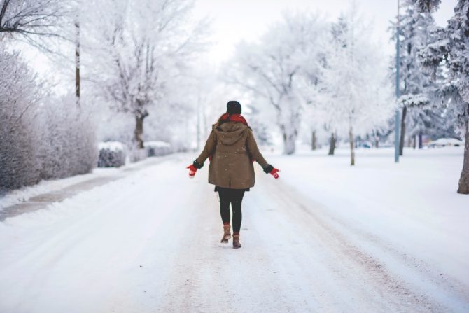 walking in winter 